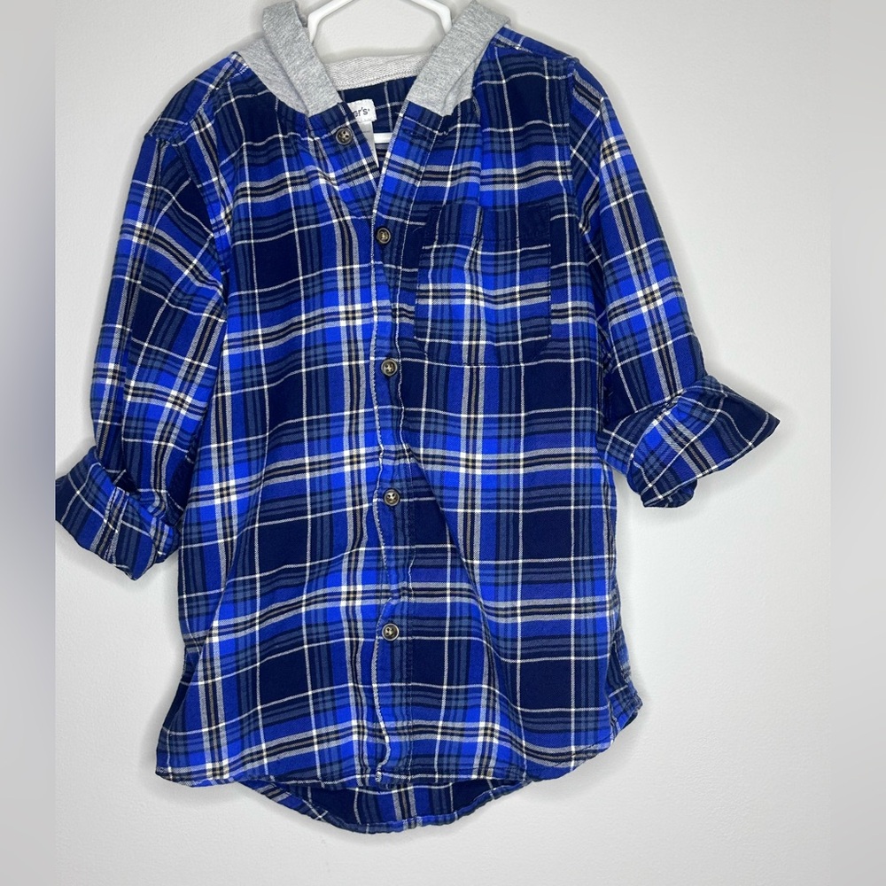 Carter's Navy and Blue Plaid Button Down Shirt